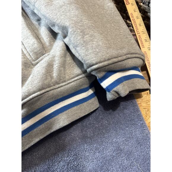 Vintage Lowe’s Motor Speedway Grey Stripe Hoodie Blue puffer lined Jacket 2XL - Picture 5 of 9